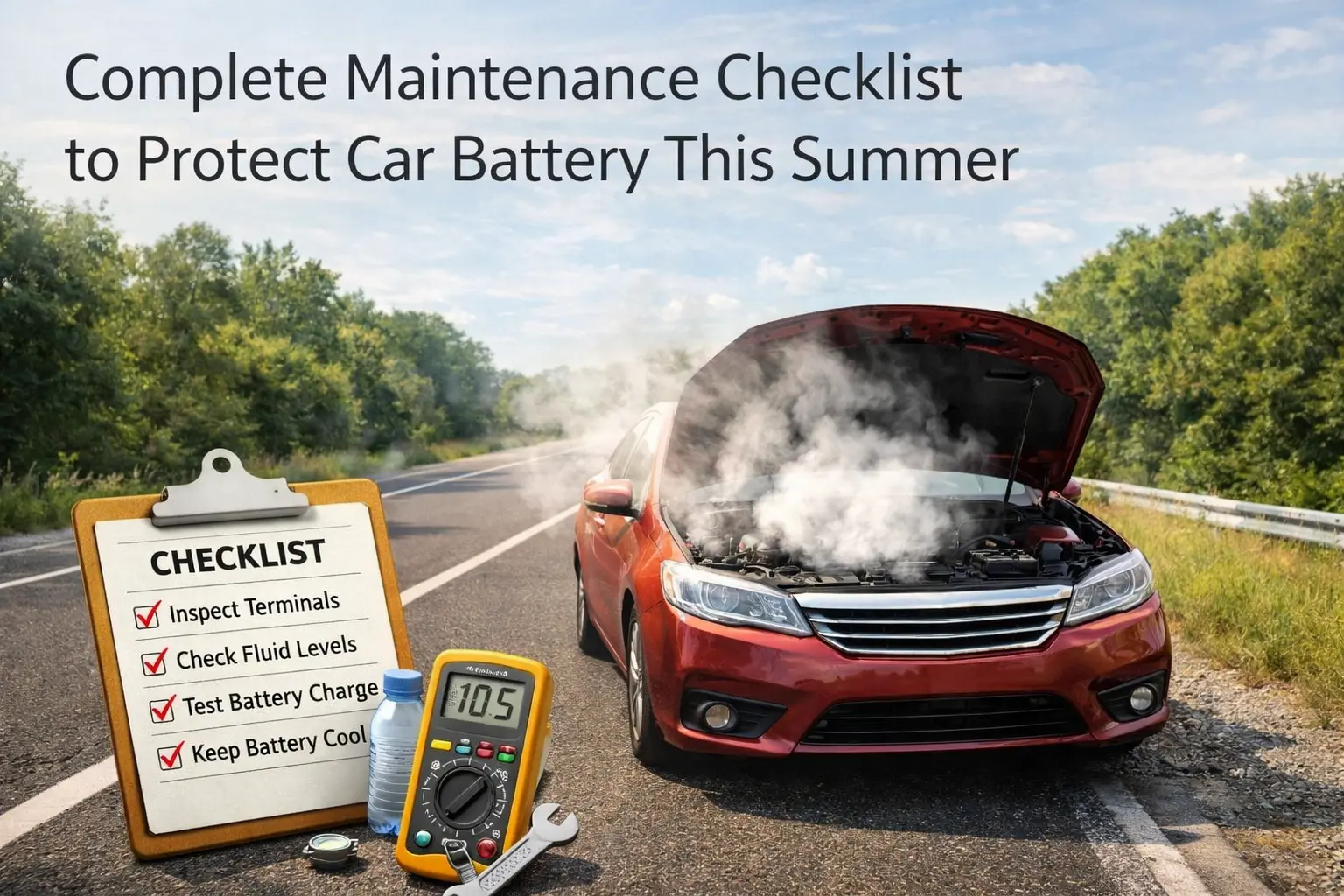 Complete Maintenance Checklist To Protect Car Battery This Summer